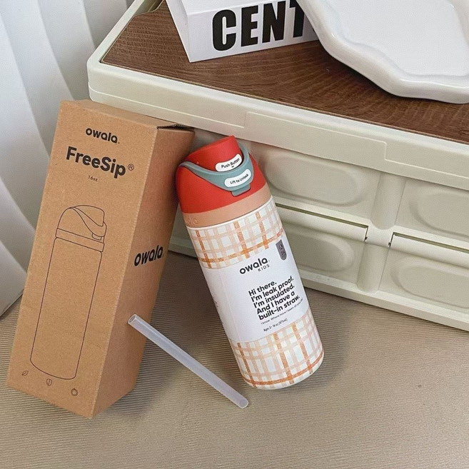 오왈라 Owala FreeSip 보온보냉병 480ml 950ml, 체크 레드