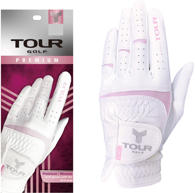 투어골프 프리미엄 카브레타 반양피 골프장갑 여성용, TGW-03_반양피/양손착용, 1개