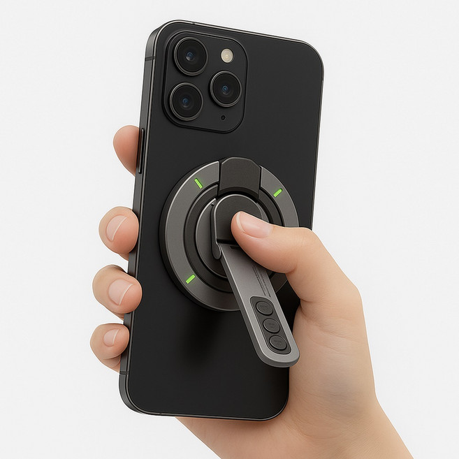 미로나 자유각도 양면자석 맥세이프 거치대, 블랙, 1개