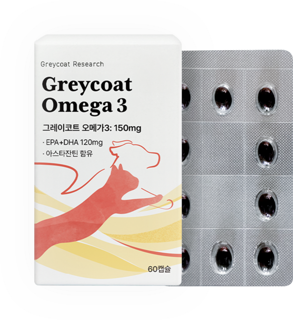 야옹섬 고양이 신장 오메가3 150mg 60캡슐 KD Pharma 미니 고순도 그레이코트 신부전 관리 2개월분, 60개, 60정