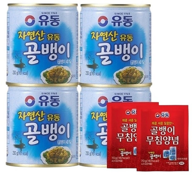 유동 자연산골뱅이 230g x 4개 + ()골뱅이 무침양념 70g x 2개