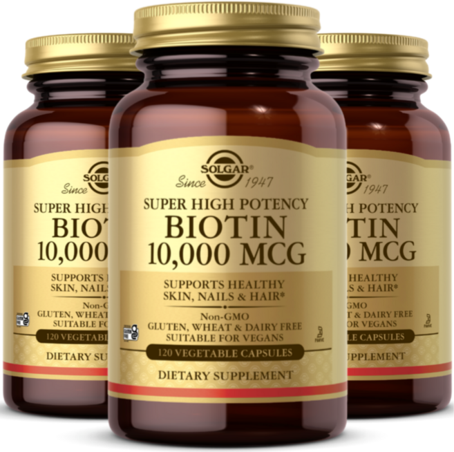 비오틴 솔가 10000mcg 120정 3통 비타민B7, 3개