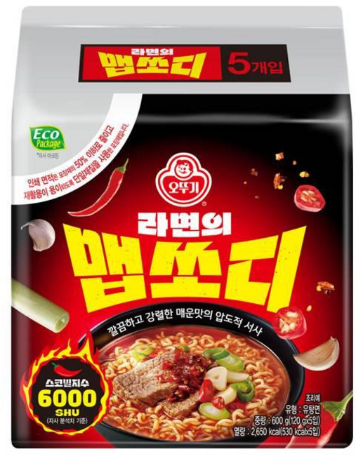 오뚜기 라면의 맵쏘디 5개입, 9개