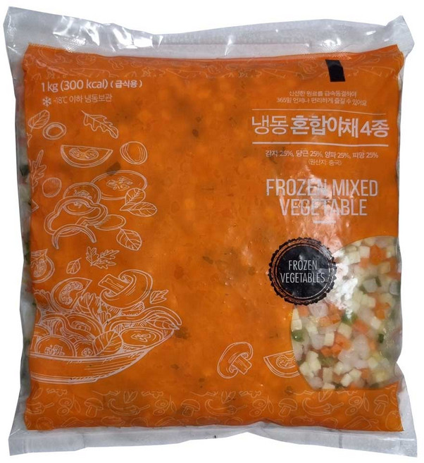 냉동 혼합야채 4종 볶음밥용 당근 감자 양파 피망, 9개, 1kg
