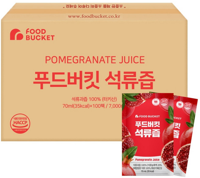 푸드버킷 석류즙, 100개, 70ml