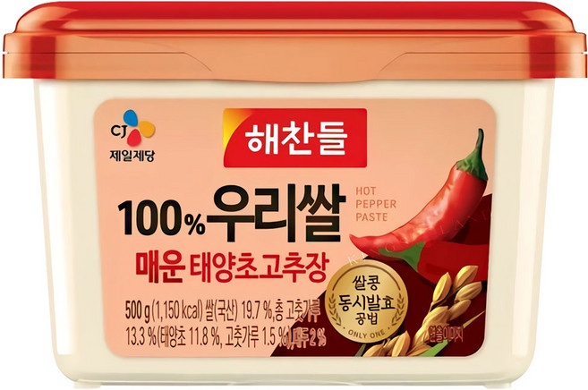 100% 우리쌀 매운 고추장, 1개, 500g
