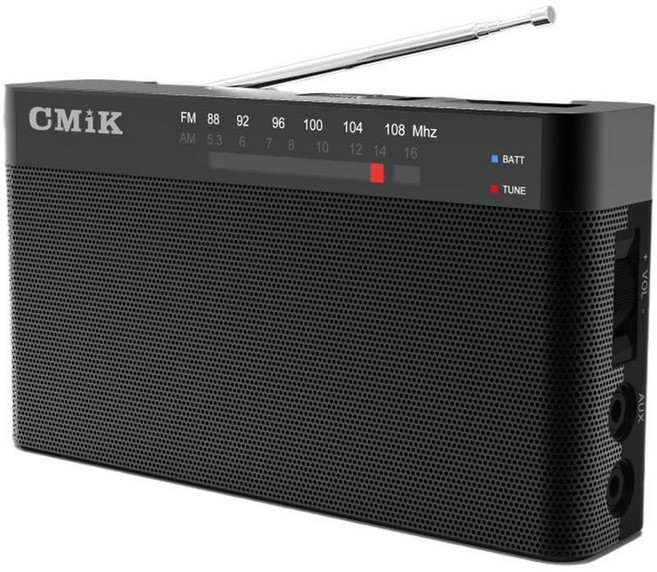 CMIK 대음량 306 FM 노인 라디오 휴대용 AM 포인터 구형 반도체 작동에 적합, 단품, 블랙, ICF-306