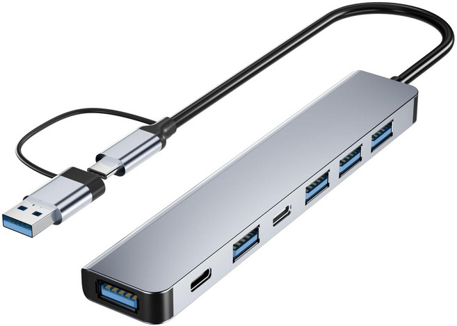 프리라이프 USB-C / USB-A 7in1 7포트 USB3.0 멀티허브 노트북 확장 허브, 1개, IMX597