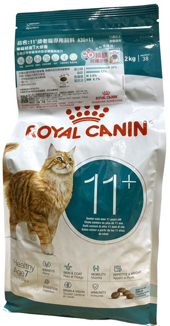 ROYAL CANIN 11+ 熟齡貓專用飼料 A30+11 2kg 皇家, 1包