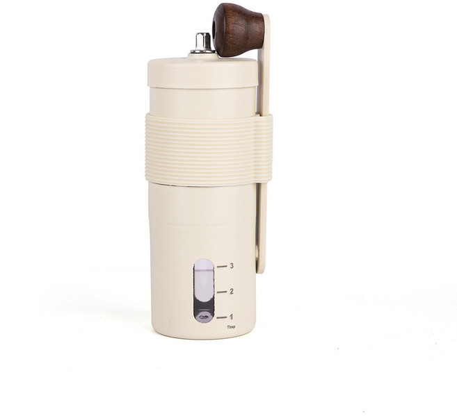 YINGHE 실리콘 케이스 수동 커피 그라인더, 1개, 흰색, 25L