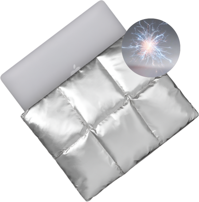 유앤클라인 마그네틱 퀼팅 노트북 태블릿 파우치 가방, 1개, 실버