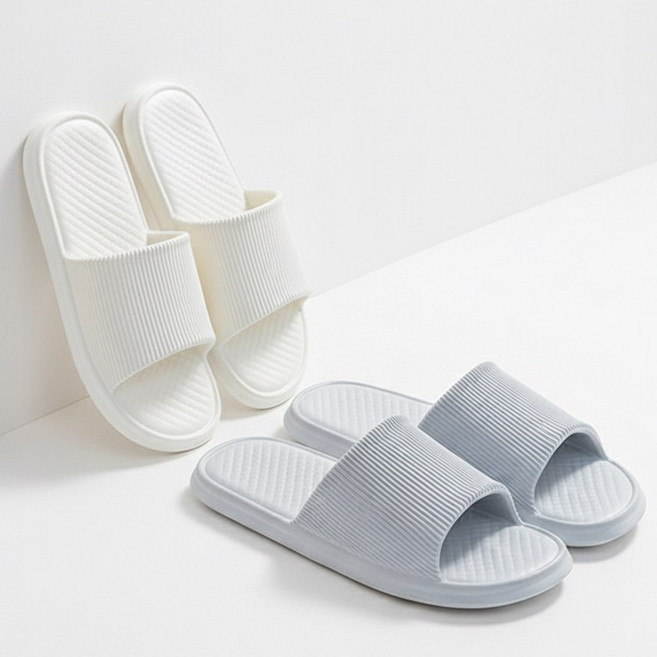 거실용슬리퍼 거실 남녀 커플 실내화 여성 실내슬리퍼, 2개, 그레이화이트