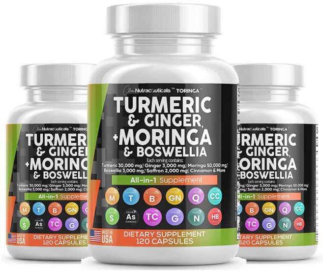 클린뉴트라 토링가 Toringa 올인원 Tumeric 퀘르세톨 크로커스 120캡슐3통, 120정