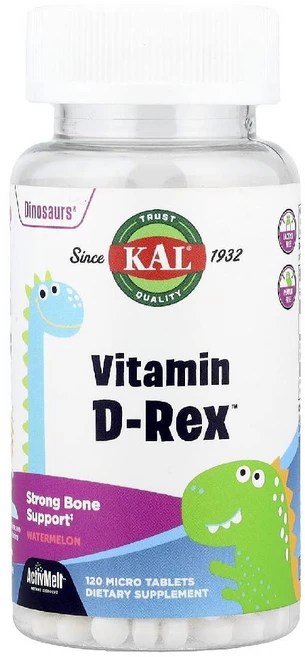칼 비타민D 3 콜레칼시페롤 D-Rex 수박맛 600IU 120정, 1개 - 쿠팡