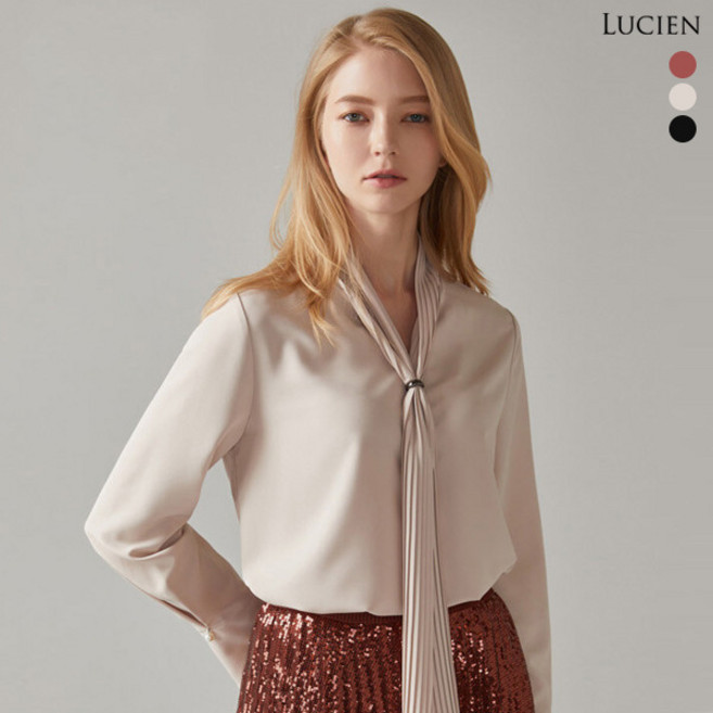 루시앙 루시앙 플리츠 포인트 블라우스 (3color)