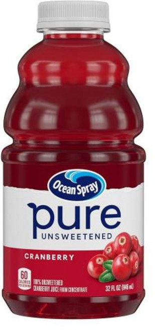 Ocean Spray® 순수 제로슈가 크랜베리 농축액에서 추출한 100 주스 9164ml32온스 병 1팩, 1개, 946ml