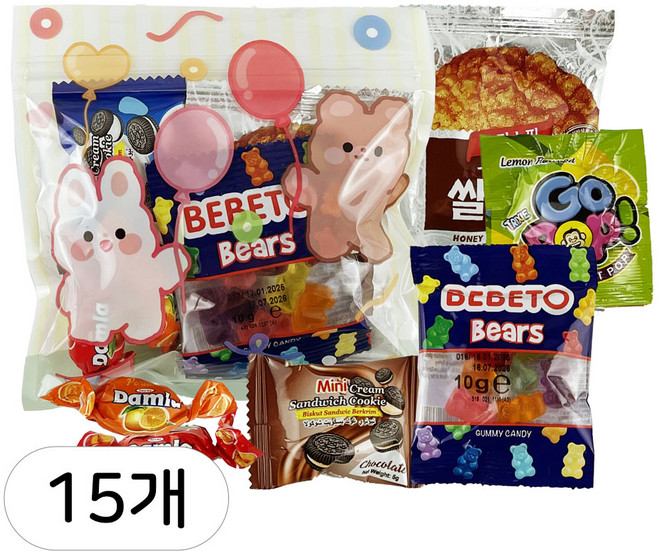 소소야 어린이집 간식 구디백 답례품 꾸러미, 15개, 13_해피프렌즈