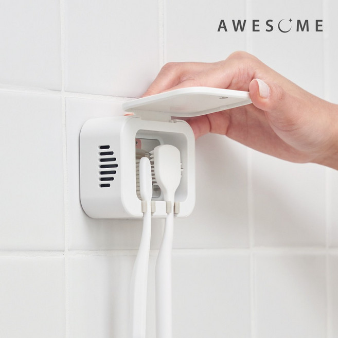 어썸 무선 2구 칫솔살균기, ATS-2000, 화이트