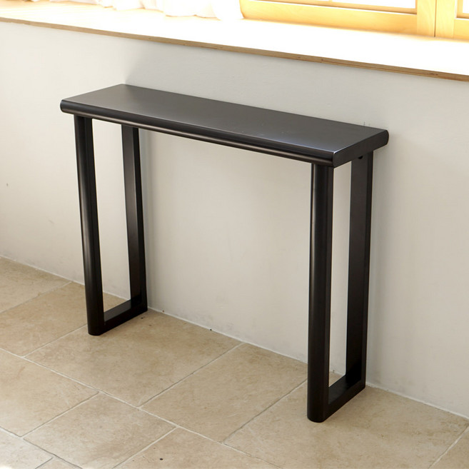 쿠모 원목 콘솔 테이블 800, 블랙