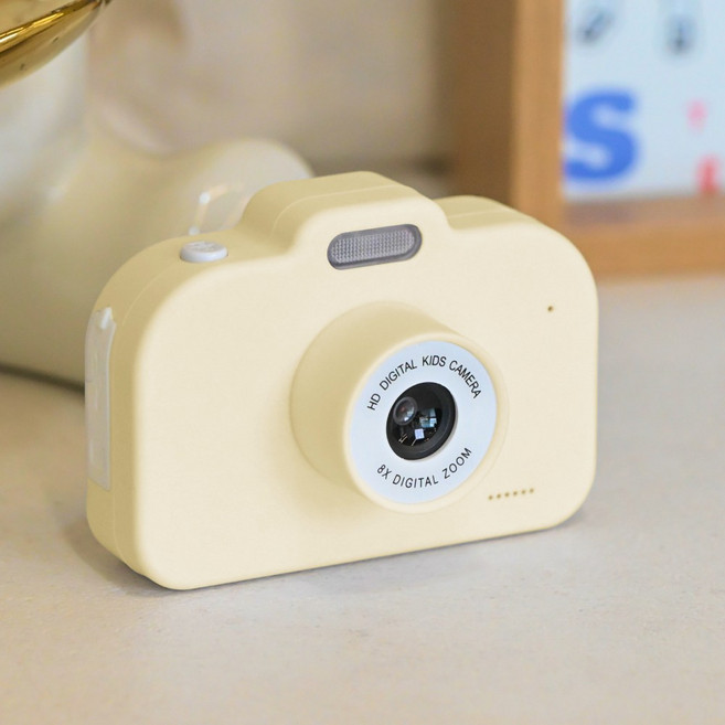 토이토 4세대 어린이 미니 토이 디지털 카메라 키즈 C타입 SD카드, 1개, 베이지