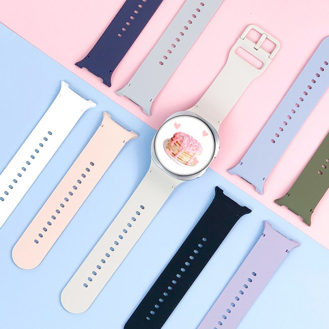 엔터콘 갤럭시워치 8 클래식 스티치 실리콘 스포츠 밴드 스트랩, 워치 8/8클래식, 아미 그린