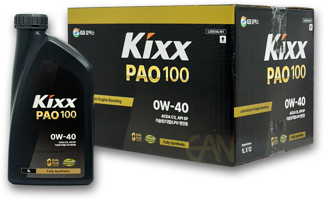 킥스파오 KIXX PAO 100 SP 0W40 (구 PAO1) 1박스(1리터 12개) 합성 가솔린 디젤 LPG, 12L, 1세트