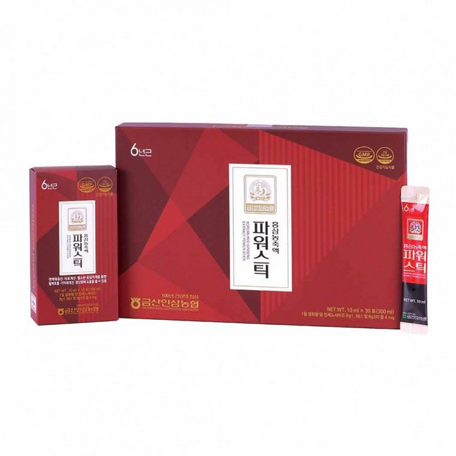 [금산인삼농협 삼지원] 홍삼농축액 파워스틱 10ml x 30포, 1개, 1정