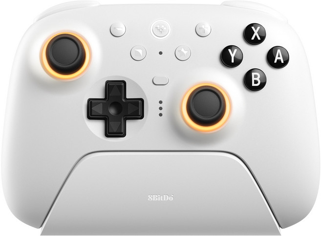 8BitDo Ultimate2 얼티메이트2 블루투스 컨트롤러 2세대 닌텐도 스위치 RGB 게임 패드, 화이트, 1개