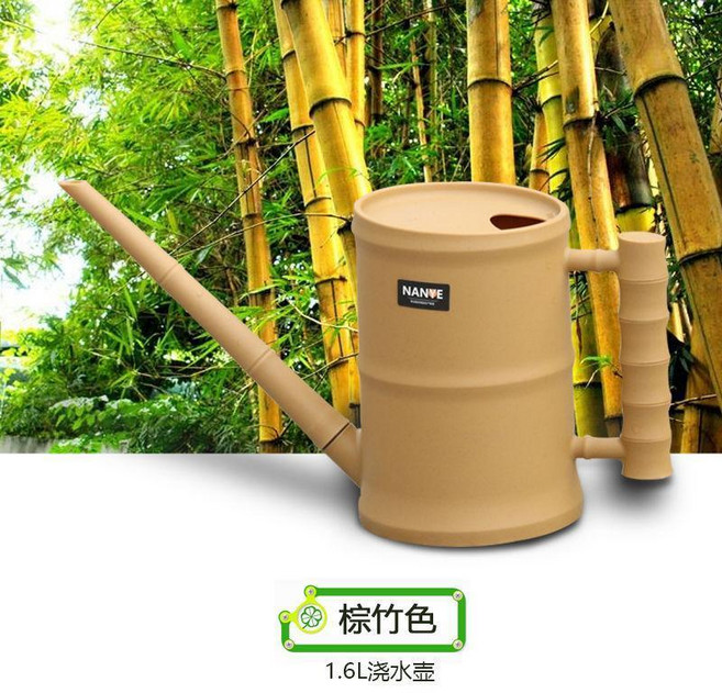 無品牌 竹筒長嘴澆水壺 淋花壺 噴壺 園藝養花綠植塑料, 棕竹色, 1個