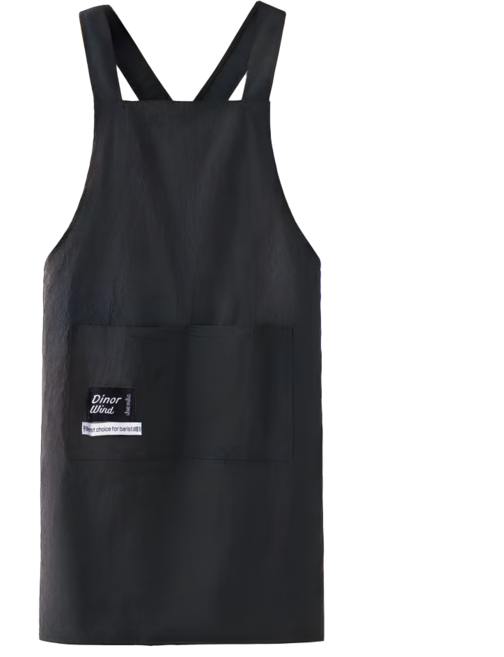 디노르 방수 카페 캠핑 앞치마, 1개, 블랙(black)