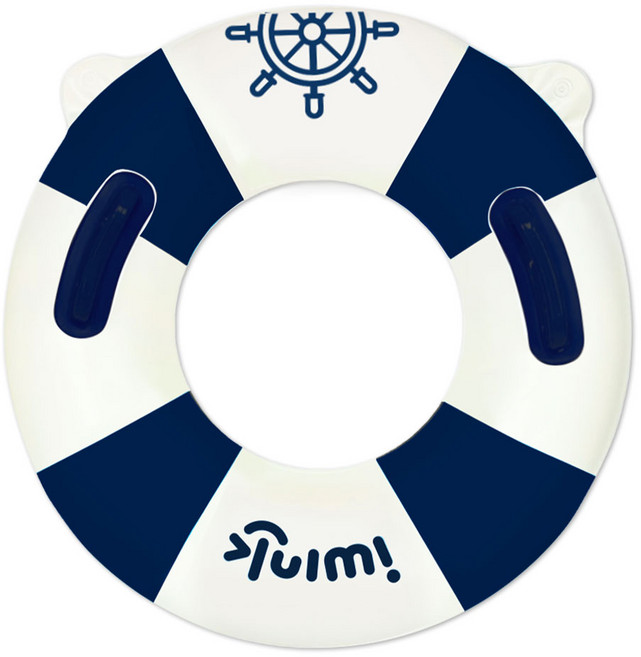 아이윙크 원형 손잡이 튜브 65 / 유아 아동 물놀이 감성, 아이윙크 마린 원형 튜브, 네이비, 1개