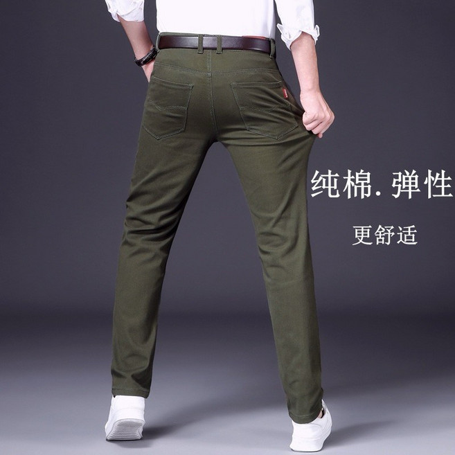 阿堯的店 商務休閒長褲，彈性直筒修身男褲