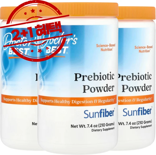 2+1 닥터스베스트 프리바이오틱 분말 Sunfiber 무맛 210g 구아섬유소 글루텐 프리 / 해외직구 미국정품, 3개 - 쿠팡
