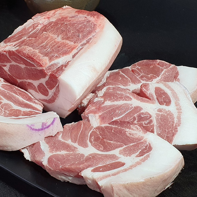 제주흑돗 제주 흑돼지 냉장육 구이용 보쌈수육용 목살 500g, 구이용(2.5cm두께), 1개