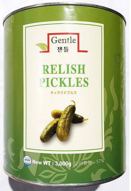 대용량 다진 오이피클 3000g 업소용 통조림 캔 핫도그, 1개, 3kg