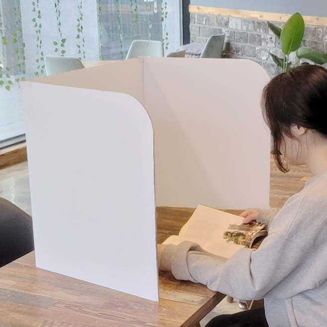 친환경 골판지 책상칸막이 종이 접이식 가림판 파티션 가리개 독서실 칸막이, 화이트