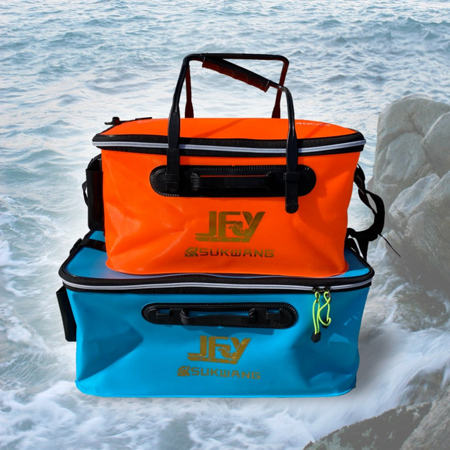 999피싱 낚시 접이식 EVA 밑밥통 살림통 보조가방 바칸 물고기 물통 미끼 삐꾸 통, 밑밥통 50형, 오렌지