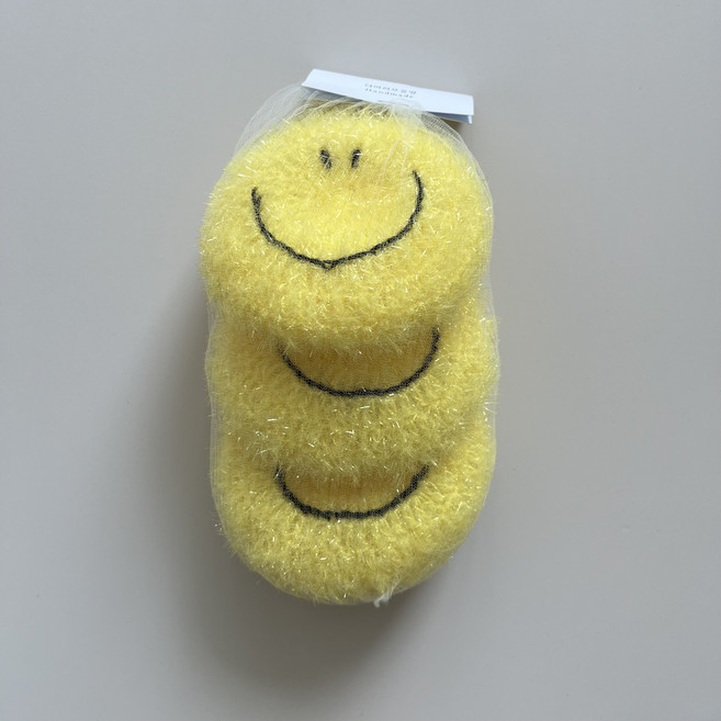 디어러브공방 수세미 수제 핸드메이드 뜨개질 손뜨개 거품퐁퐁 설거지 1+1+1 스마일 1세트 3개입, 3개