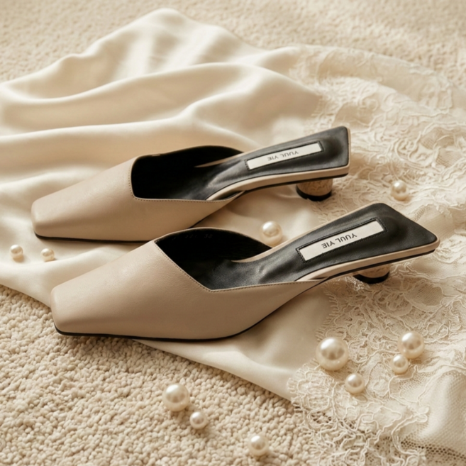 조은킹 율이에 S461 뮬 슬리퍼 베이지 소가죽 250mm 여성