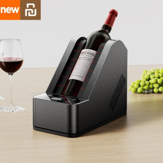 Xiami Youpin 빠른 냉각 와인 냉각기 정확한 온도 조절 냉장고 와인 쿨러 홈이있는 휴대용 전기 와인 쿨러, Bla, AU