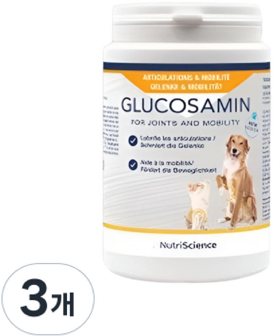 프로덴 글루코사민 강아지 고양이 관절영양제, 3개, 63g