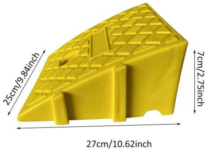 경사로패드 경사각도 자동차 연석 램프 휴대용 경량 슬로프 쿠션 트레일러 트럭 자전거 오토바이에 대한 헤비 듀티 PVC 임계 값, 1)25 x 27 x 7cm, 1개