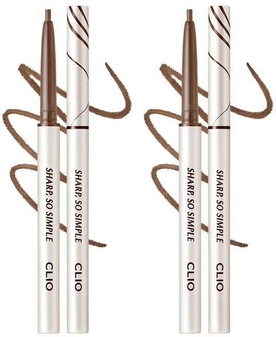 [1+1] 클리오 샤프 쏘 심플 워터프루프 펜슬 라이너 AD, 010 카카오 브라운, 2개 - 쿠팡