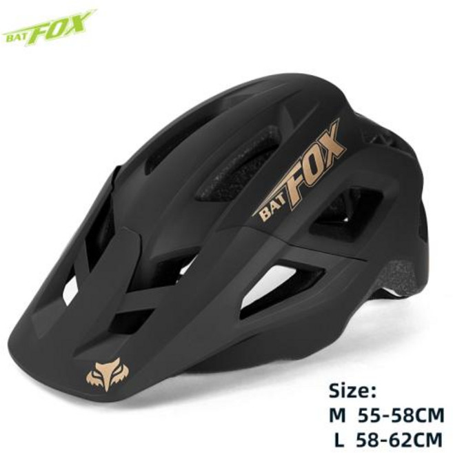 자전거헬맷 자전거안전모 자전거하이바 BATFOX 헬멧 남성용 사이클링 자전거 casco para mtb 산악 레이싱 스피드 프레임, A057-207-black gold, 1개
