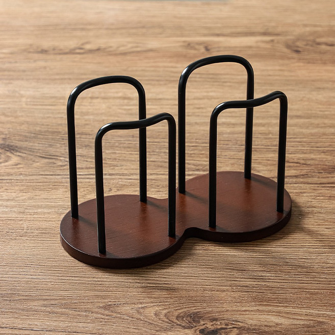 하스몰 원목 종이컵 홀더 디스펜서 홈 카페 인테리어 소품, 1개, 더블 블랙