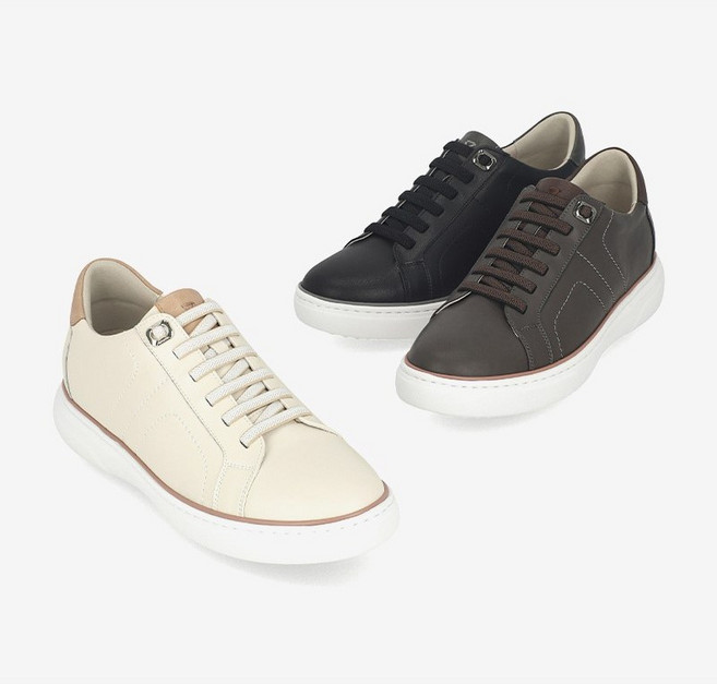 엘칸토 [동아수성점] 남성 천연소가죽 초경량 밴딩끈 5cm 키높이 스니커즈 LCMS53U513