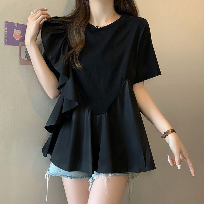 해피유통여성 봄 여름 캐주얼 20대 30대 40대 시원한 코튼 블라우스 와이드 슬리브 lmy