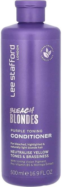 몸관리하세요 겨울입니다 Lee Stafford Bleach Blondes 퍼플 토닝 컨디셔너 표백 하이라이트 및 자연스러운 밝은 블론드 모발용 500ml(16.9fl oz) 특별관, LeeStaffordBleachBlondes퍼플토닝컨디 - 쿠팡