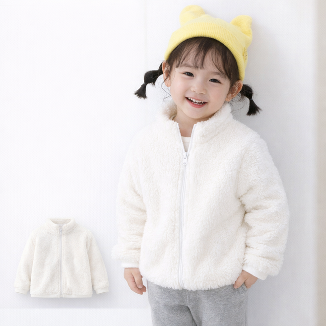 유아 아동 양털 후리스 집업 점퍼