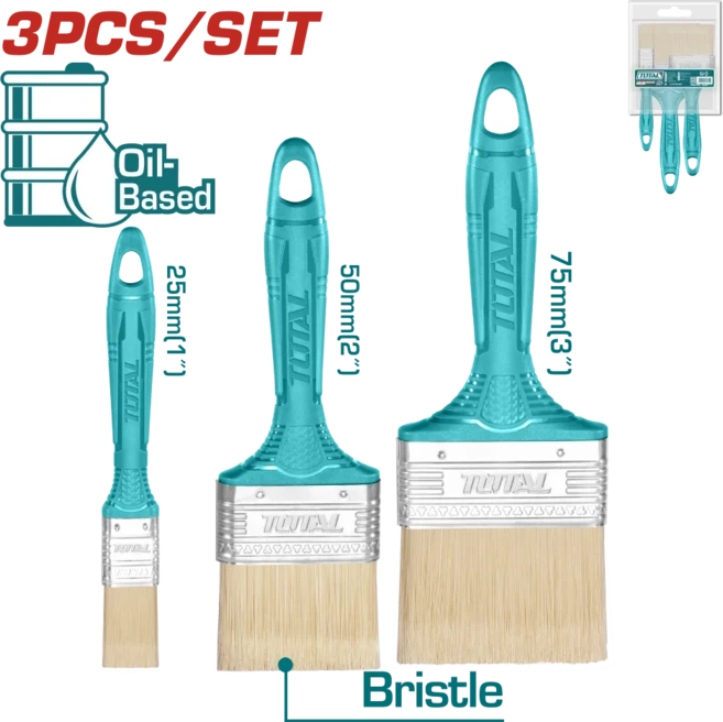 TOTAL 油性漆刷 3件組, 1套